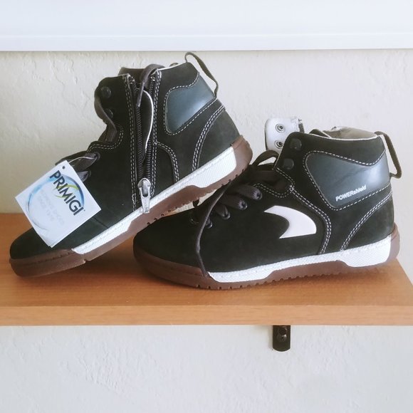 PRIMIGI Other - Boys Hi-Top Sneakers Shoes By PRIMIGI black Laces Kids Size US 13 (32) NWT